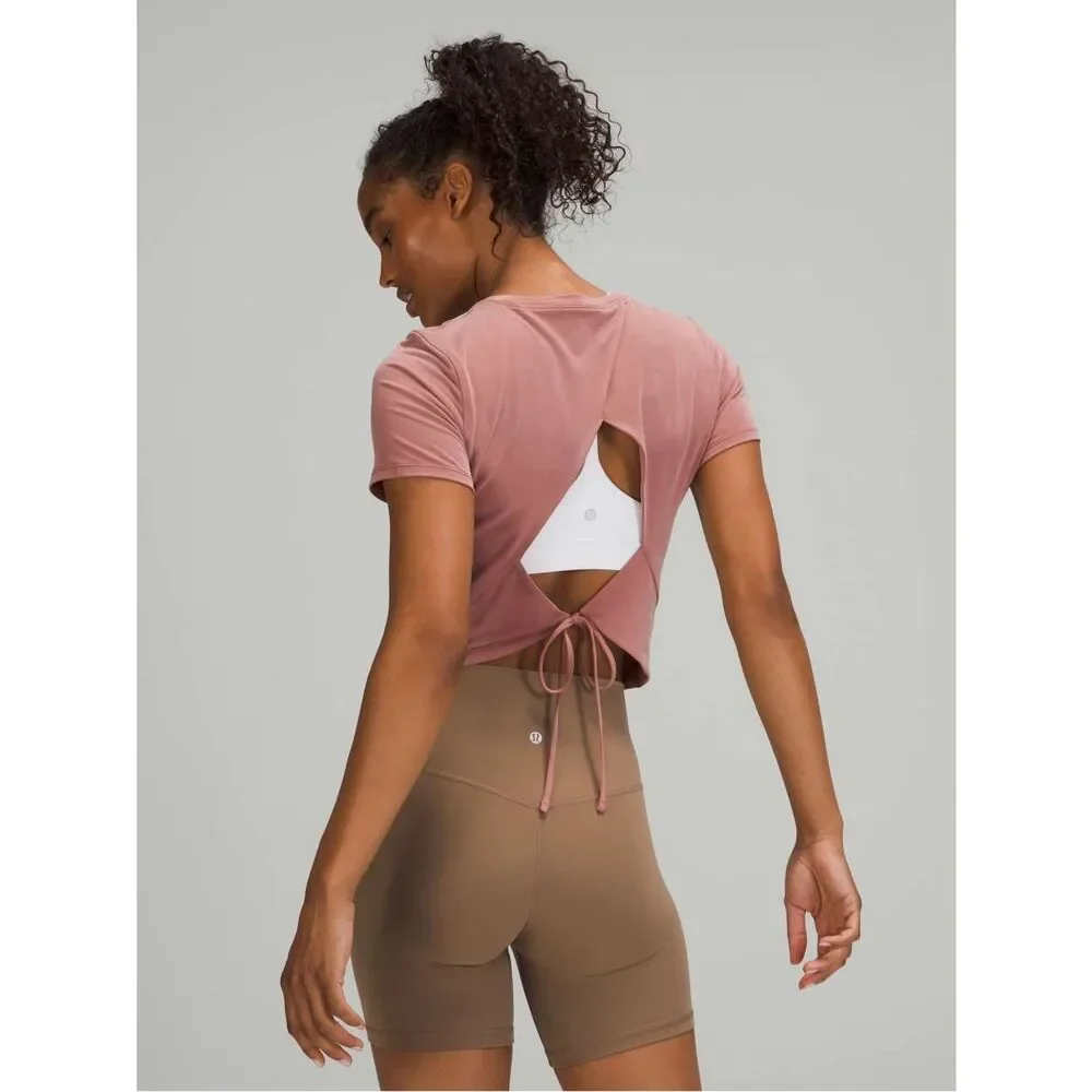 Lululemon Open Tie-Back Short Sleeve - Spiced Chai